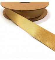 Recycling-Satinband 15 mm honiggold