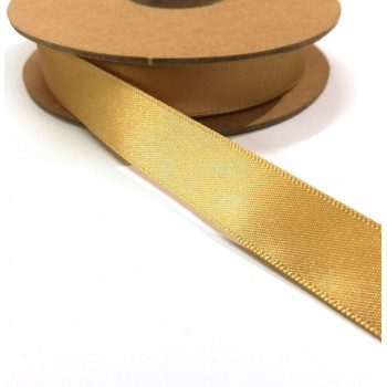 Recycling-Satinband 15 mm honiggold