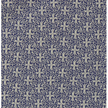 Popeline Ornamente blau