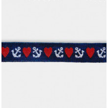 Webband Herz/Anker dark navy