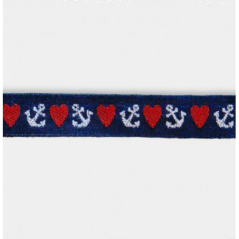 Webband Herz/Anker dark navy
