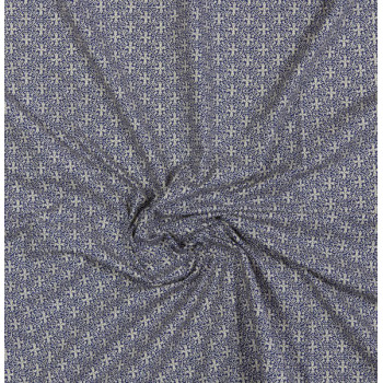 Popeline Ornamente blau