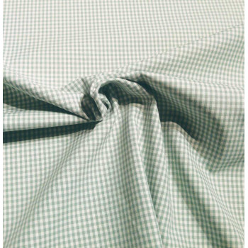 Reststück 67 cm Popeline Webkaro klein green bay/weiß