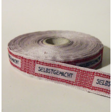 Webband Selbstgemacht rot/grau