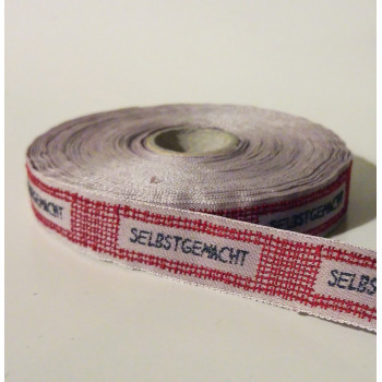 Webband Selbstgemacht rot/grau