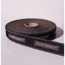 Webband Selbstgemacht grau/schwarz