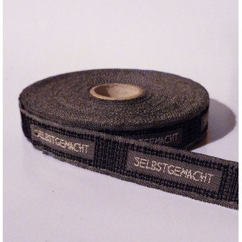 Webband Selbstgemacht grau/schwarz