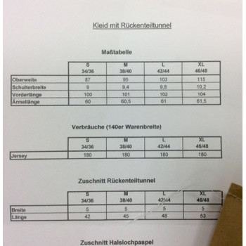 Schnittmuster Kleid mit Tunnelzug