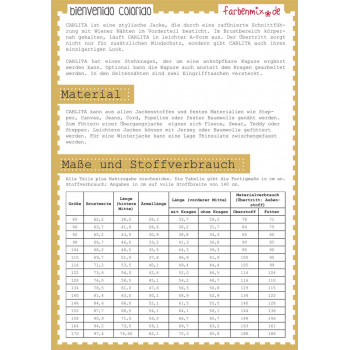 Schnittmuster Kinderjacke Carlita