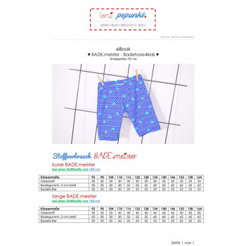 Schnittmuster Badehose BADE.meister4kids