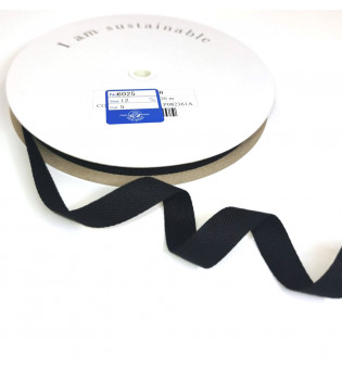 Fischgrätband Recycling-Polyester 12 mm schwarz