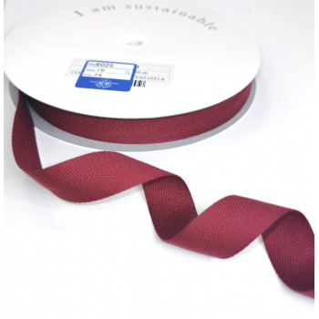 Fischgrätband Recycling-Polyester 18 mm dunkelrot