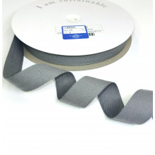 Fischgrätband Recycling-Polyester 18 mm mittelgrau