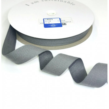 Fischgrätband Recycling-Polyester 18 mm mittelgrau