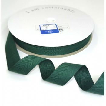 Fischgrätband Recycling-Polyester 18 mm dunkelgrün