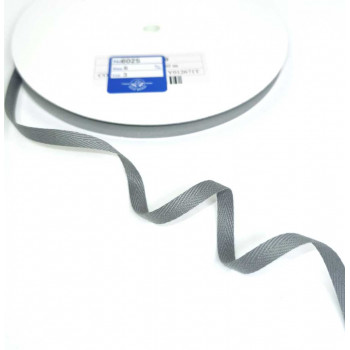 Fischgrätband Recycling-Polyester 6 mm mittelgrau