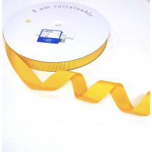 Ripsband Recycling-Polyester 15 mm goldgelb
