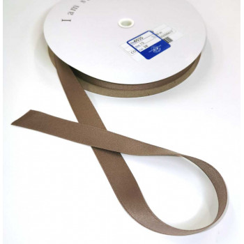 Satinband Recycling-Polyester 15 mm schlamm