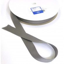 Satinband Recycling-Polyester 15 mm mittelgrau
