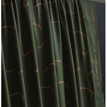 Feiner Viskose-Twill Doodle Lines khaki