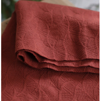 Reststück 66 cm Leaf Jacquard sienna