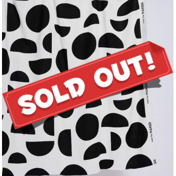 Webstoff Viskose/Leinen Circle Circus black