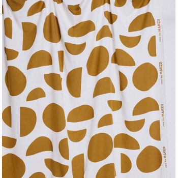 Webstoff Viskose/Leinen Circle Circus dry mustard