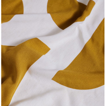 Webstoff Viskose/Leinen Circle Circus dry mustard