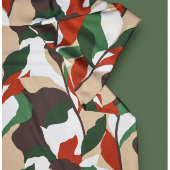 Leia Viskose-Crepe Bouquet khaki