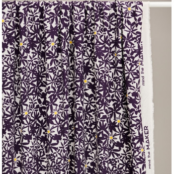Leia Viskose-Crepe Flowery plum