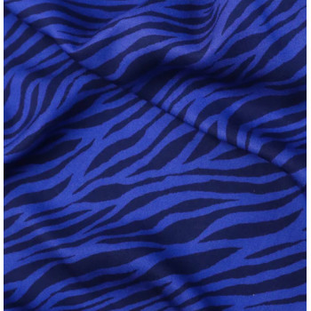 Feiner Viskose-Twill Zebra cobalt blue