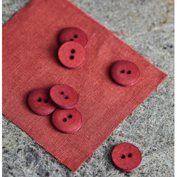 Knopf Curb Cotton 18 mm coral red
