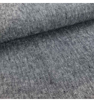 Reststück 37 cm Hanf-Canvas Chambray schwarz/weiß