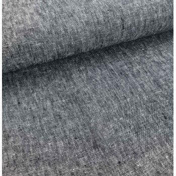 Hanf-Canvas Chambray schwarz/weiß