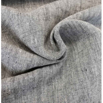 Hanf-Canvas Chambray schwarz/weiß