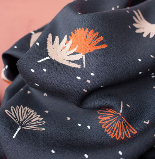 Feiner Viskose-Webstoff Palmetto night